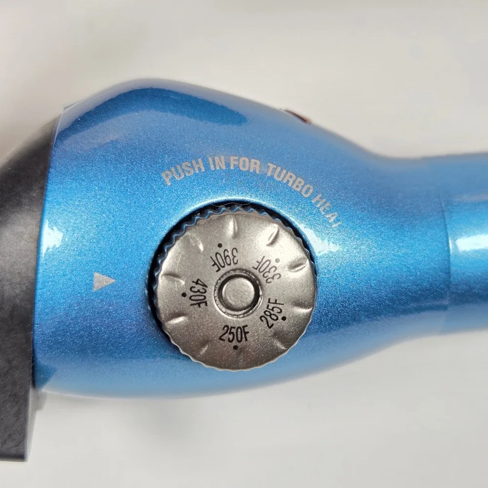 BaBylissPRO Nano Titanium 1.5 Inch Spring Curling Iron Blue BNT125S 450F Turbo
